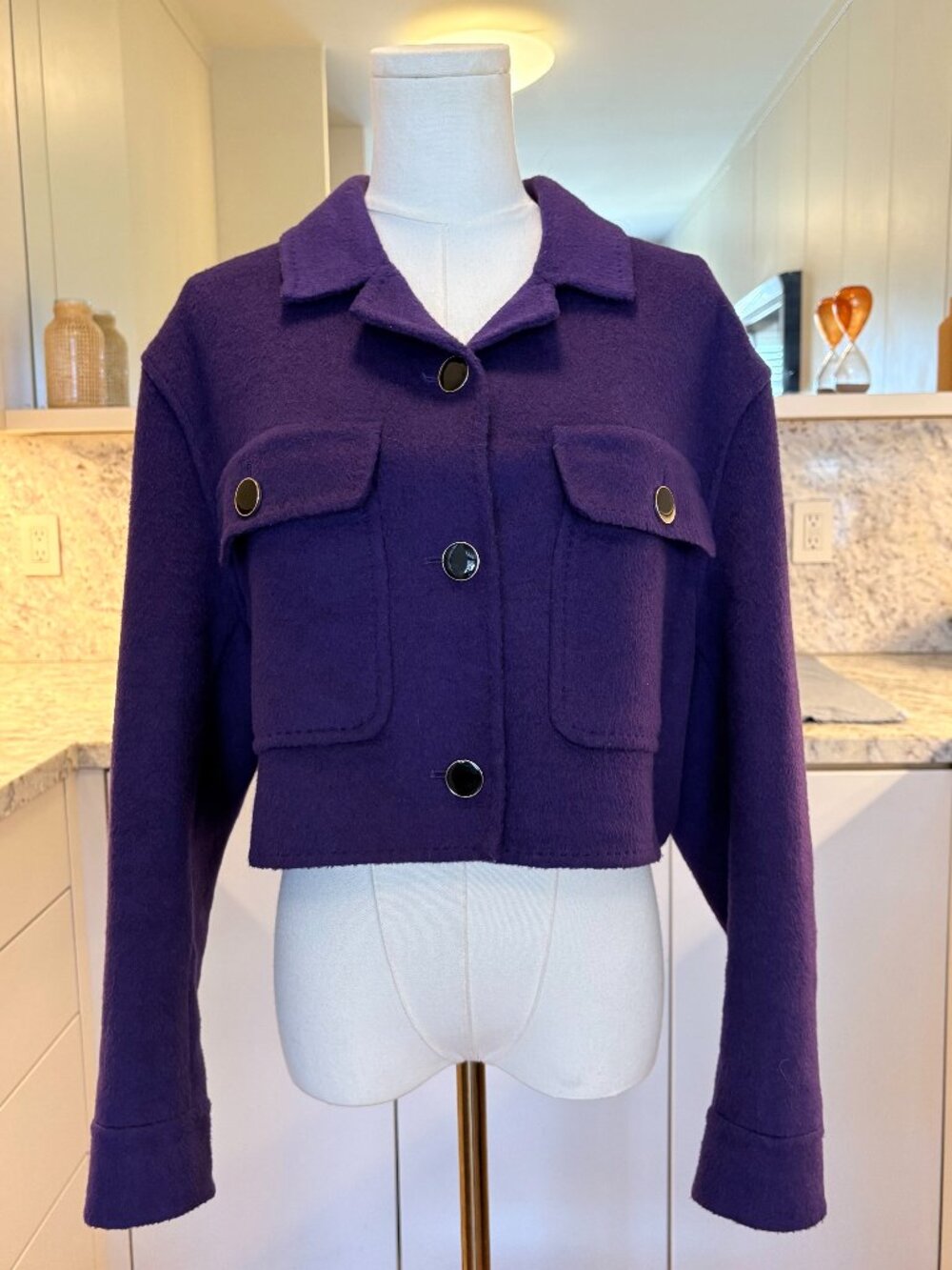 House of Harlow 1960 Cropped Wool Blend Jacket